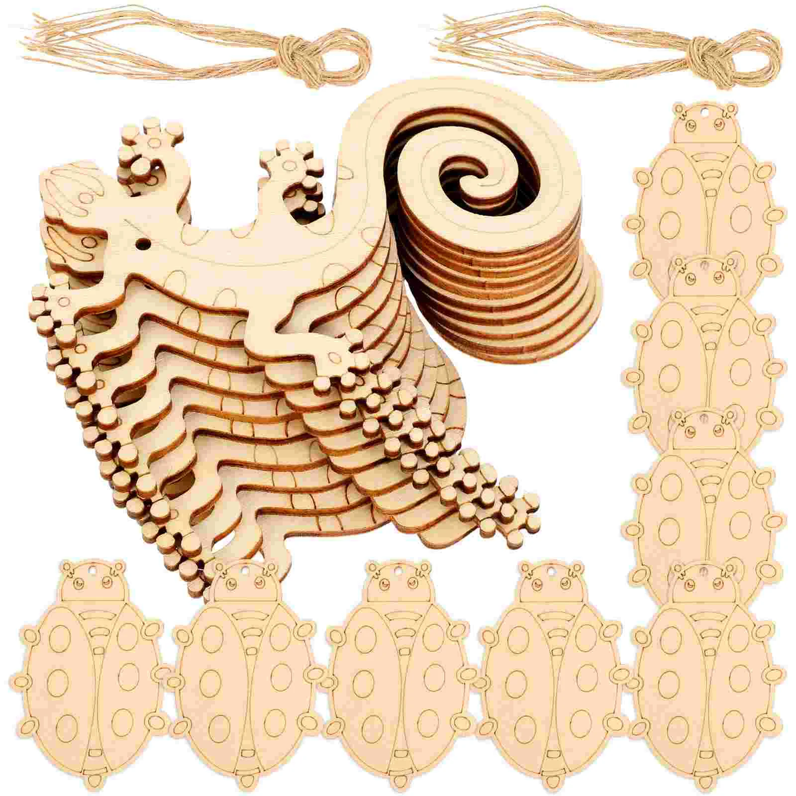 

20pcs Unpainted Blank Unfinished Insect Wood Pieces Insect Wood Cutouts Wood Insect Embellishments Insect Theme Wood Cutouts