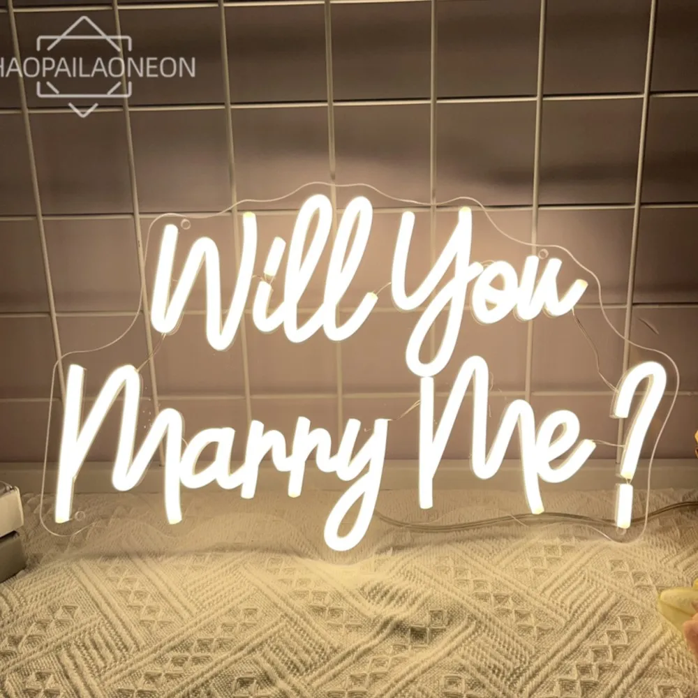 Неоновая вывеска Will You Marry Me свадебные принадлежности неоновые огни для вечеринки
