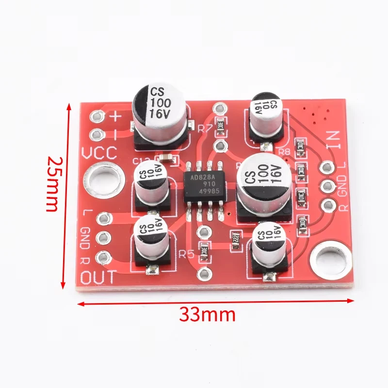 Фото Плата стерео предусилителя Snvi DC 5V-15V AD828, модуль усилителя мощности №2