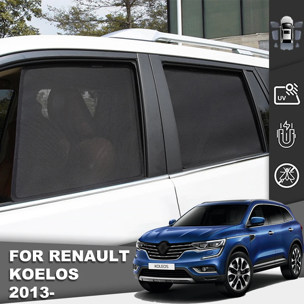 

Магнитный автомобильный солнцезащитный козырек для Renault Koleos 2013-2021, сетчатая рамка для лобового стекла, занавеска для заднего стекла ребенка...