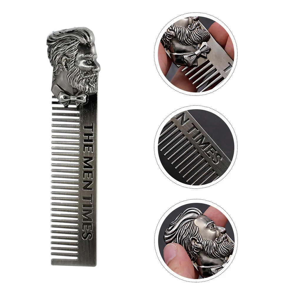 

Comb Hair Combs Brush Men Styling Stainless Steel Oil Barberbeard Wide Head Pocket Hairdressing Detangle Texture Mustache