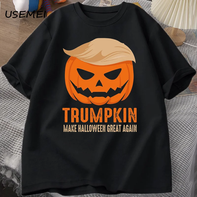 Футболка Trumpkin Pumpkin Trump для мужчин и женщин забавная жуткая Make America Great Again футболка