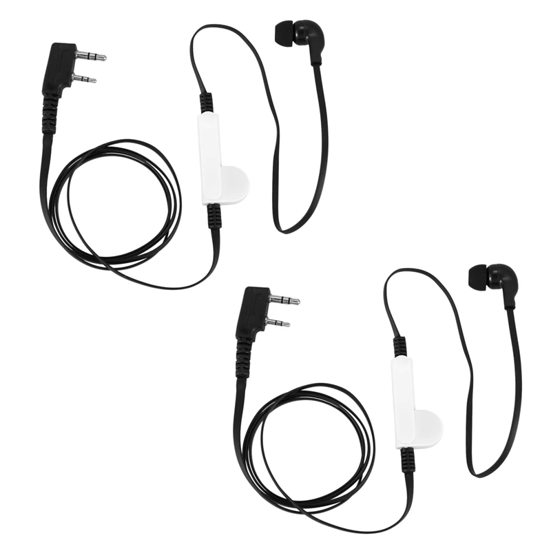 

2X 2 Pin Noodle Style Earbud Headphone K Plug Earpiece Headset For Baofeng Uv5r Bf-888S Uv5r Radio Black Wire