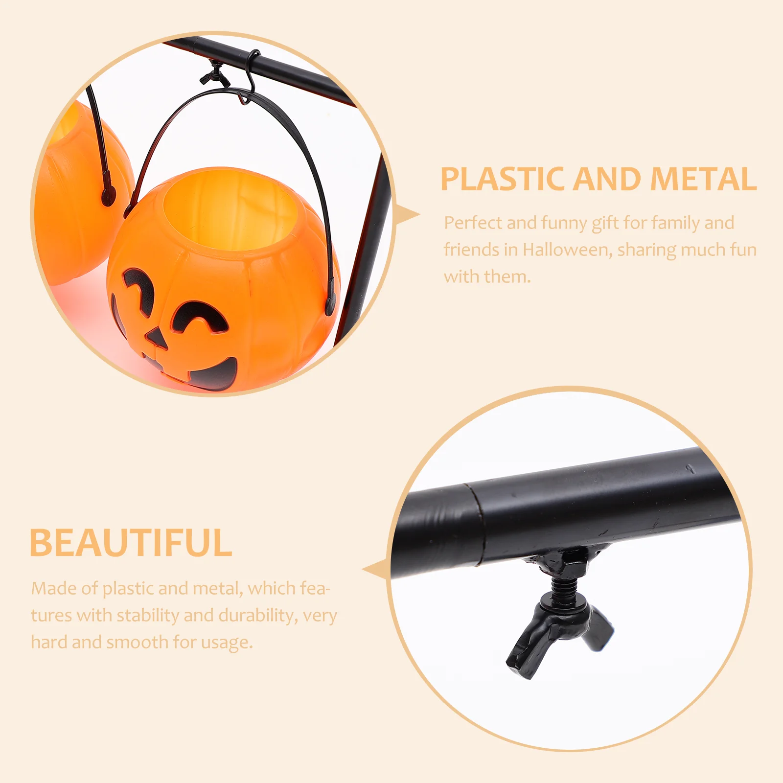 

Home Decor Candy Holder Halloween Portable Basket Decorate Candy Buckets Plastic Holder