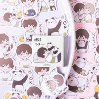 45pcs kawaii anime panda boy wish sticker decoration diy album diary scrapbooking label sticker cute office school stationery