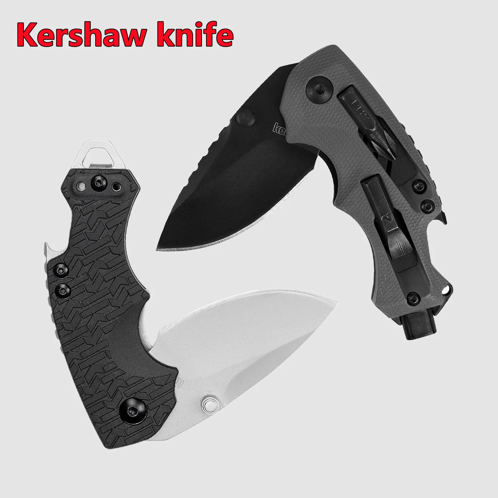 

Kershaw 3800 8720 Shuffle Mini Folding Knife 8Cr13Mov Plain Blade Gray GFN Handle Outdoor Utility Hunting Camping Multi Tools