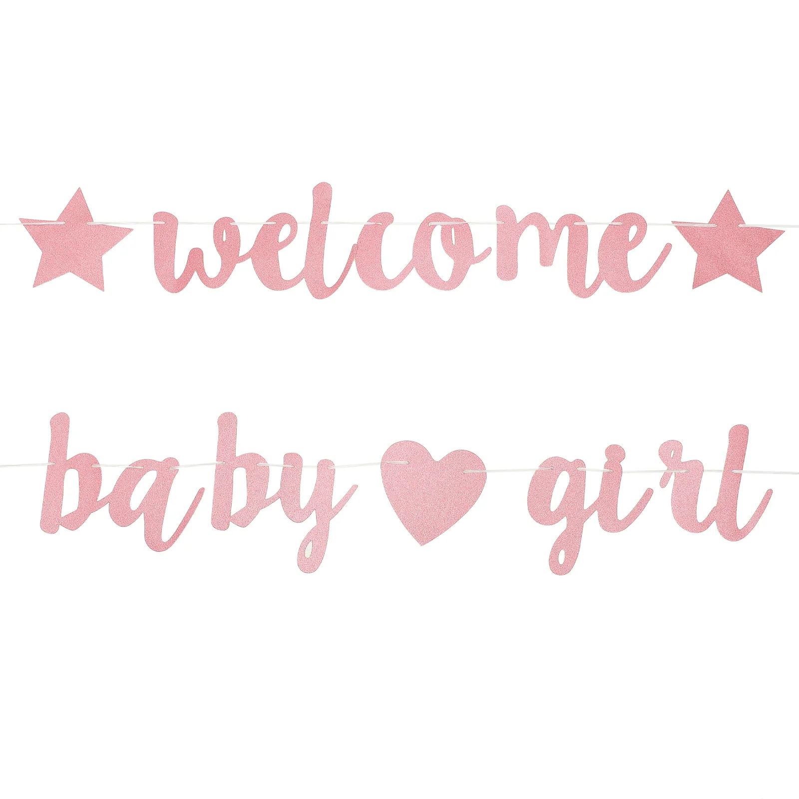

Baby Banner Shower Welcome Party Girl Bunting Gender Reveal Birthday Hanging Garland Flag Decoration Star Heart Decorations Sign
