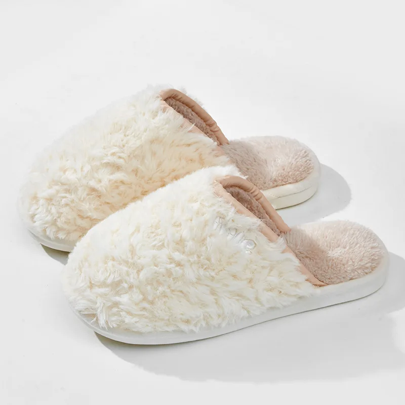 2022 New Soft Sole Slippers Men Women Indoor Floor Flat Shoes Autumn Winter Warm Home Cotton Shoes Plush Bedroom Slides slippers