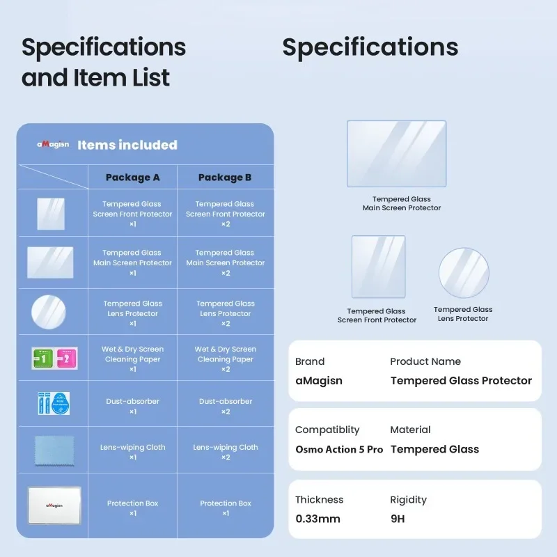 Закаленное стекло для DJI Osmo Action 5 Pro