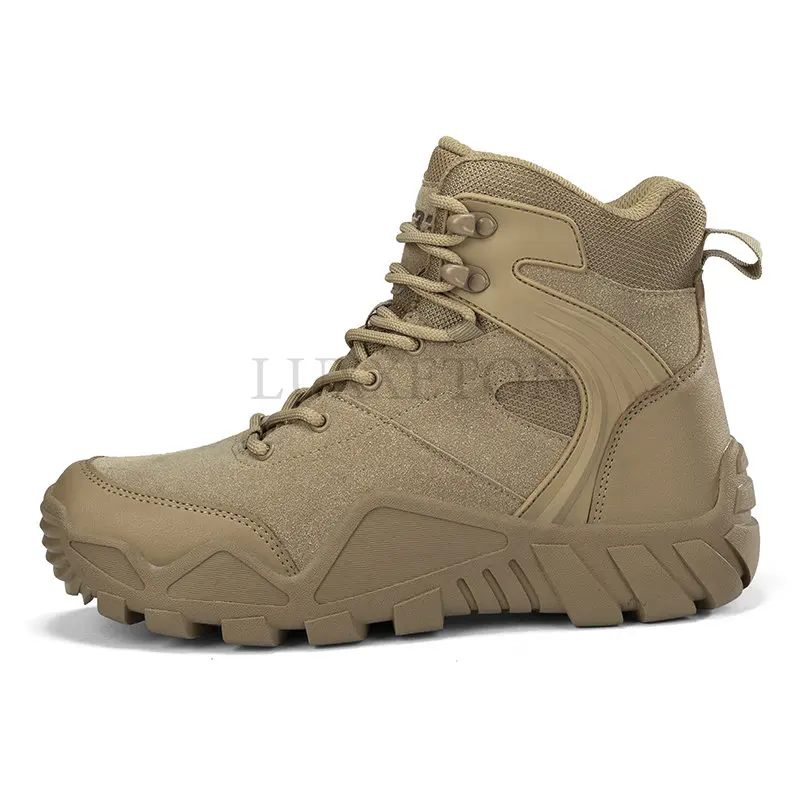 

Outdoor Men Combat Desert Army Boots Waterproof Hiking Boots Tactical Hunting Boots Men Climbing Trekking Boots Plus Size 39-47