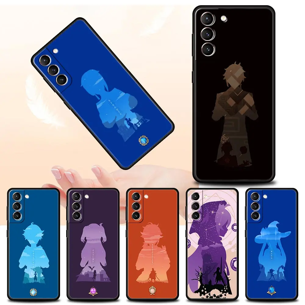 

Case For Samsung Galaxy S20 FE S21 Ultra 5G S10 Lite S10e S9 S8 Plus S7 Edge Black Soft TPU Phone Cover Genshin Impact Anime