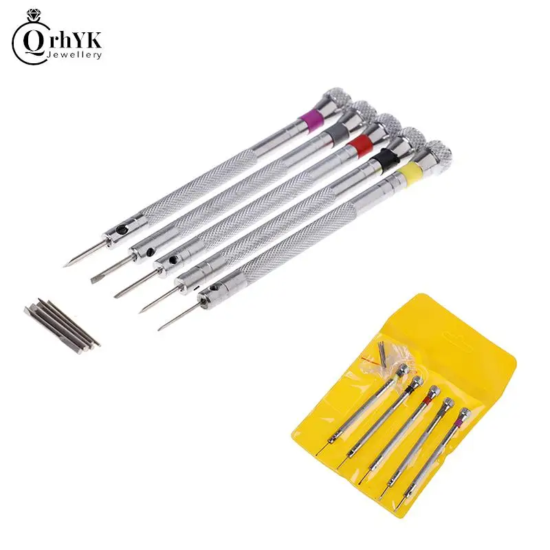 

5Pcs/set Clock Watch Tools Parts Mini Tone Screwdriver Set Link Pin Remover Screwdrivers For Watch Repair Tool Kit