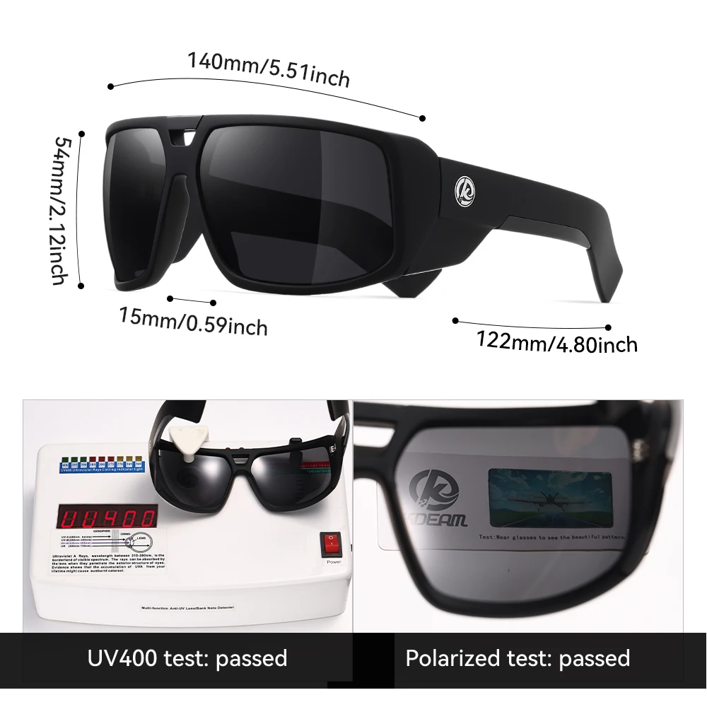 Мужские спортивные солнцезащитные очки KDEAM прочные поляризационные с 5 петлями и