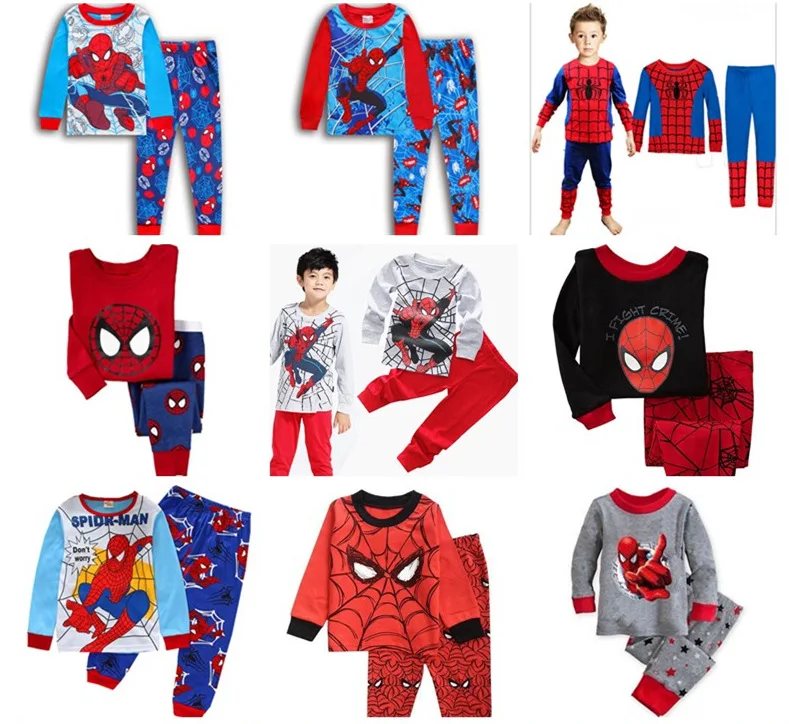 

Anime Spiderman Marvels Kids Pajamas Set Children Sleepwear Cartoon Pyjamas Pijamas Baby Boy Girl Cotton Nightwear Clothes