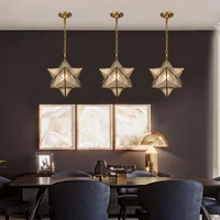 Dining room chandelier postmodern living room all copper Nordic minimalist bedroom study bar light luxury creative star light