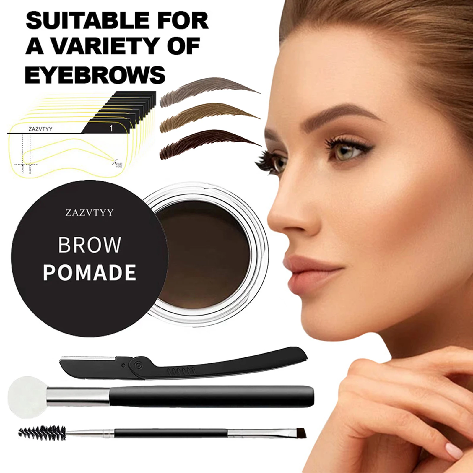 

Eyebrow Tint Kit Eyebrow Stamp Stencil Kit Waterproof Long Lasting Eyebrow Enhancers Brow Powder Stamp Eye Cosmetics Makeup