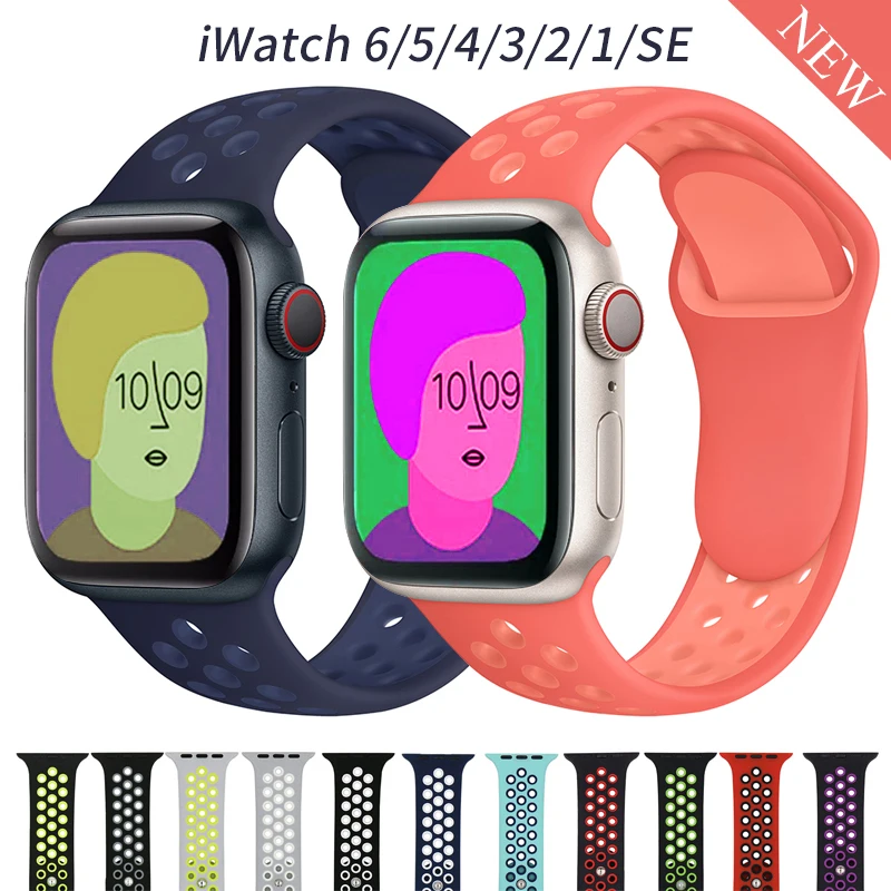 Silicone strap For Apple Watch band 45mm 41mm 44mm 40mm 38mm 42mm smartwatch watchband belt bracelet iWatch series 3 4 5 6 SE 7