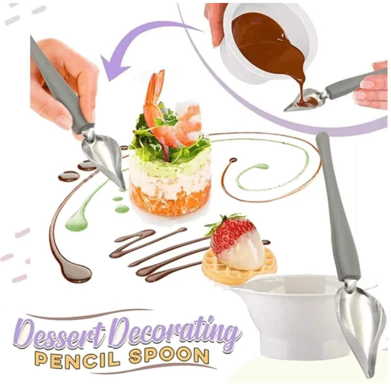 

Creative Deco Chocolate Spoon Decorate Food Pen Tool Sauce Dessert Sushi Food Draw Tool Baking Accessories Cake Decorating Tools