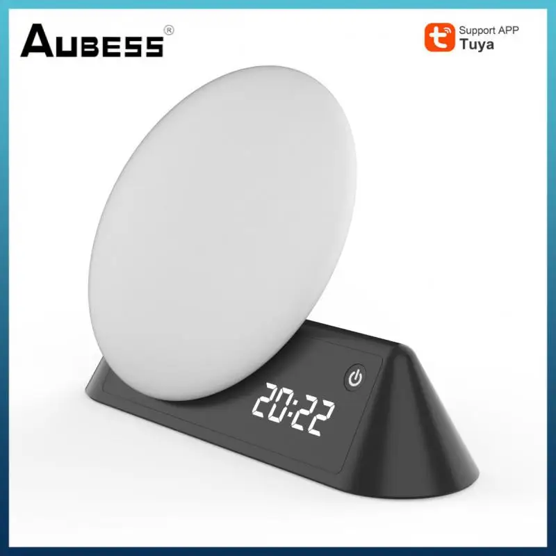 

10 Colors Alarm Clock With 15 Soothing Sound Works With Alexa Google Home Wifi Wake Up Light Tuya App For Bedroom Wake Up Light