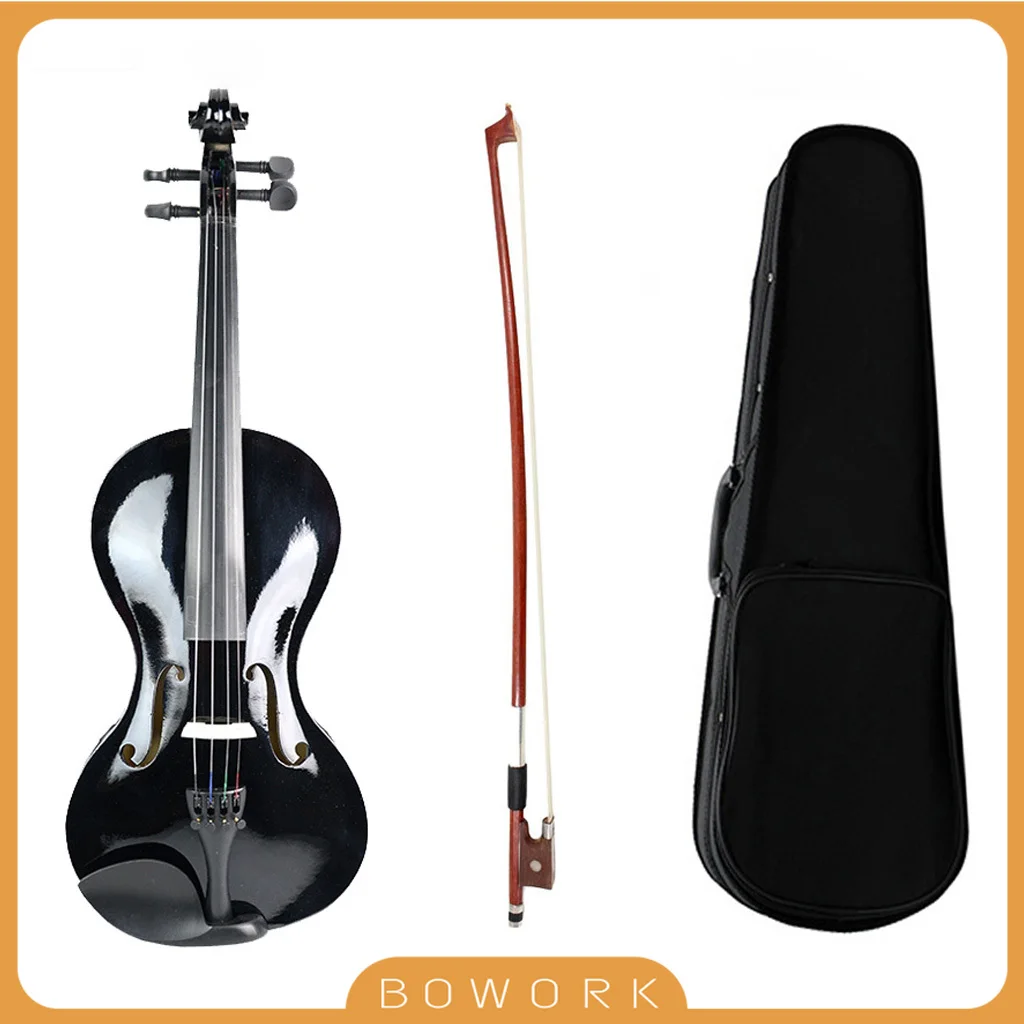 Full Size Student Acoustic Violin Student 4/4 Violin Fiddle Brazilwood Bow Protecting Violin Case New Desgin Shape Violin SET