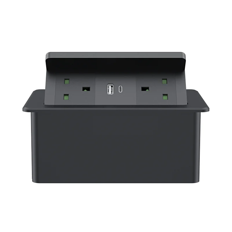 

Pop Up Outlets with PD 20W USB Ports Recessed Hidden Countertop Conference Table Power Hub with 2 AC Plugs