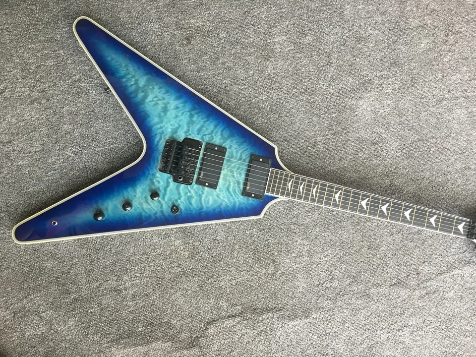 

Factory Customized Flying V Electric Guitar with 2 Pickups and Black Hardware