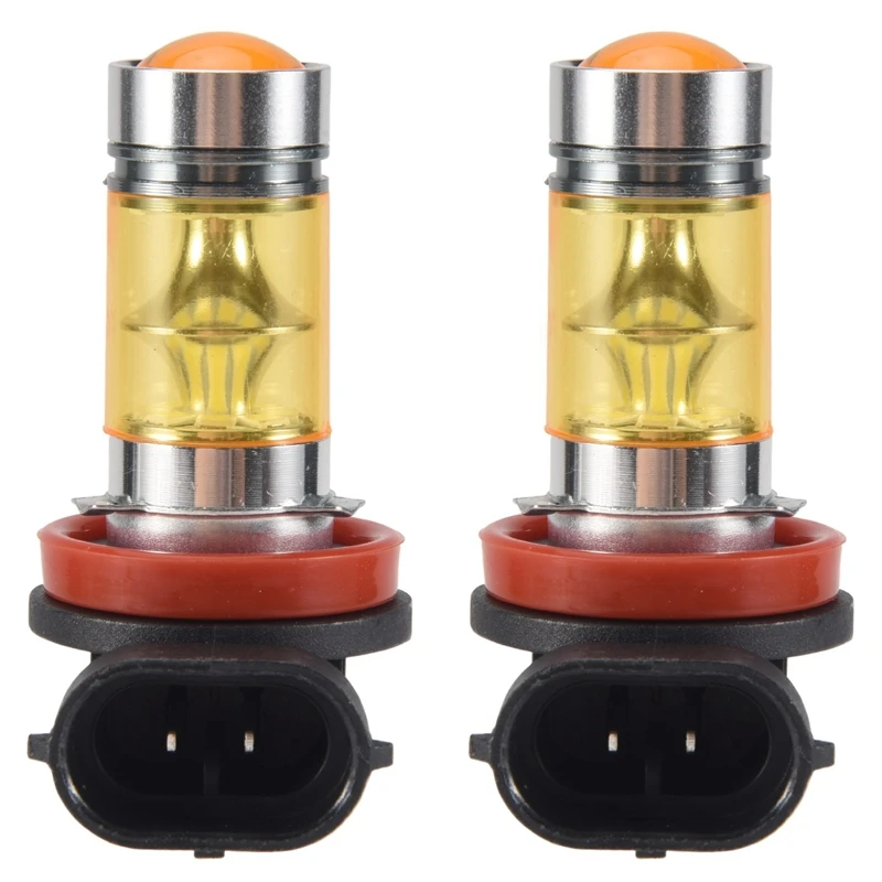 2 X светодиодные лампы высокой мощности 100 Вт H8 H11 желтая противотуманная лампа 2828