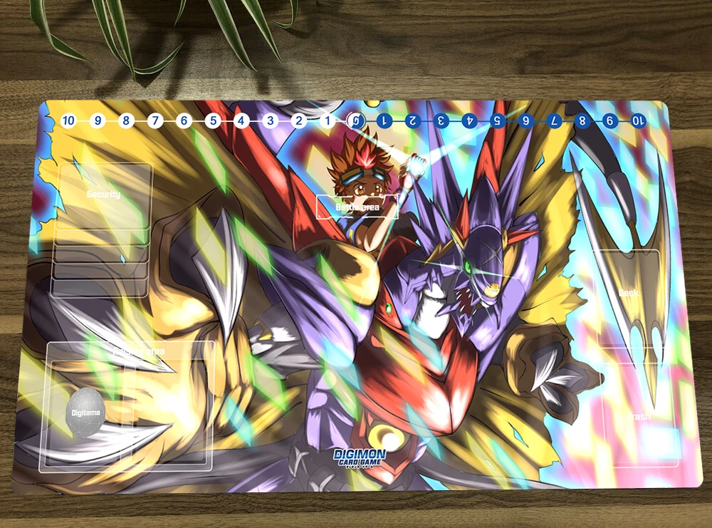

Digimon Fusion Duel Playmat Trading Card Game Mat DTCG CCG Mat Mouse Pad Desk Pad TCG Gaming Play Mat & Card Zones Free Bag