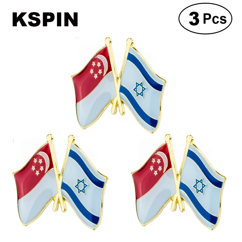 

Singapore & Israel Lapel Pin Brooches Pins Flag badge Brooch Badges