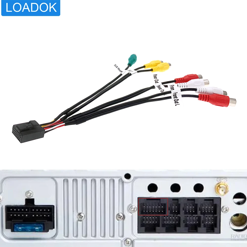 

14 Pin 7 RCA выходной жгут сабвуфера DIY камеры кабель адаптер проводка разъем для Android Радио стерео аксессуары