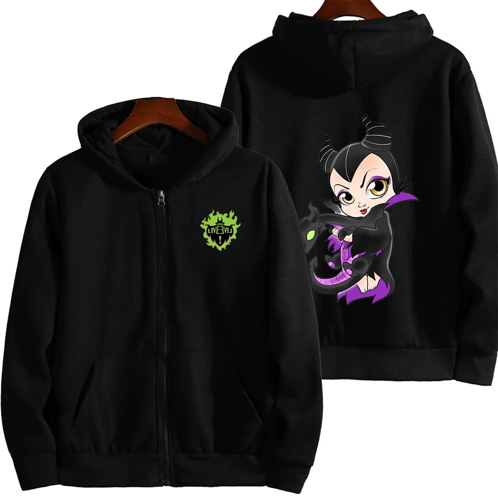 Толстовки с принтом Disney Maleficent для отдыха спорта улицы Harajuku толстовки пар