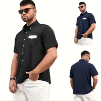 new mens choice pocket lapel shirts dot contrast color summer mens plus size plus size short sleeve shirts button up shirts