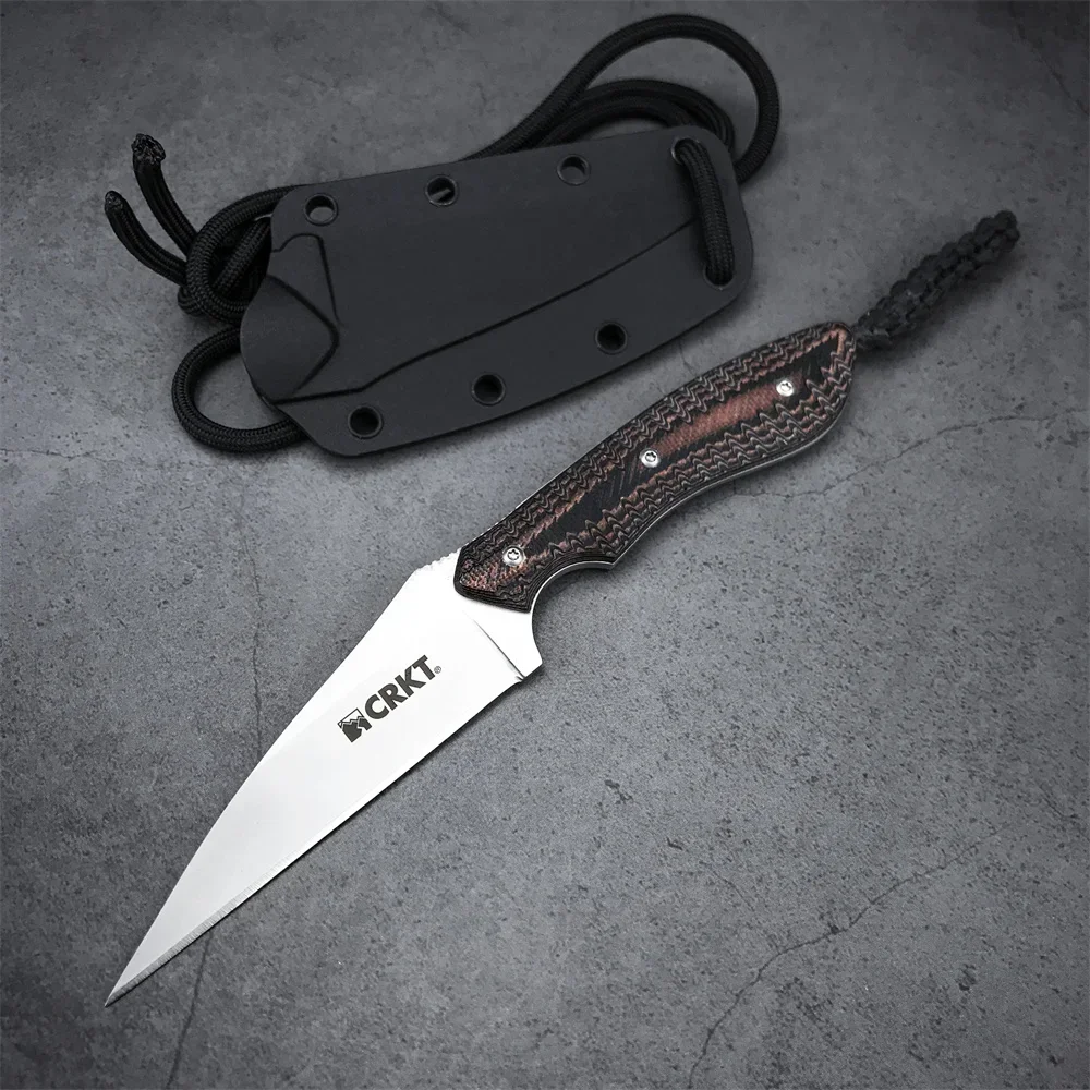 

CRKT 2388 Survival Knife Tactical Straight 5CR15MOV Blade G10 Handle ABS Sheath With String Edc Outdoor Self Defense knives Tool