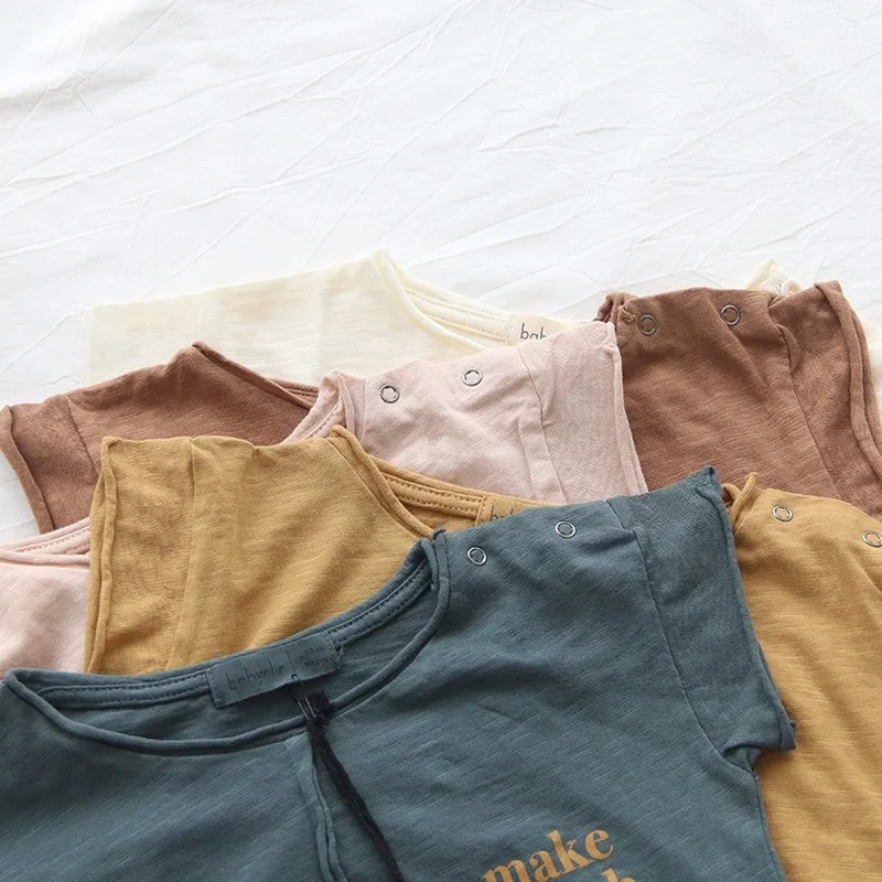 Детская Хлопковая летняя футболка новинка повседневный топ для мальчиков с