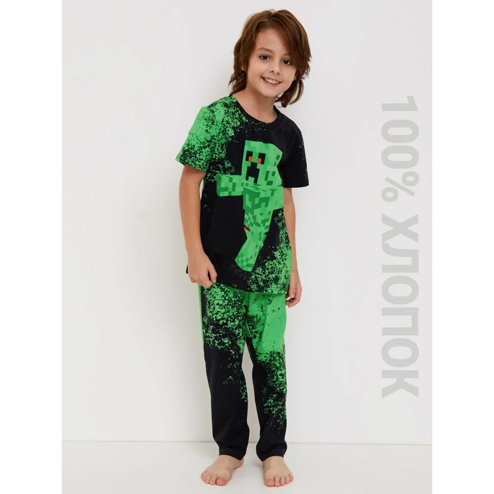 Костюм спортивный для мальчика FortyFour KSS026 зеленый хлопок 100% |