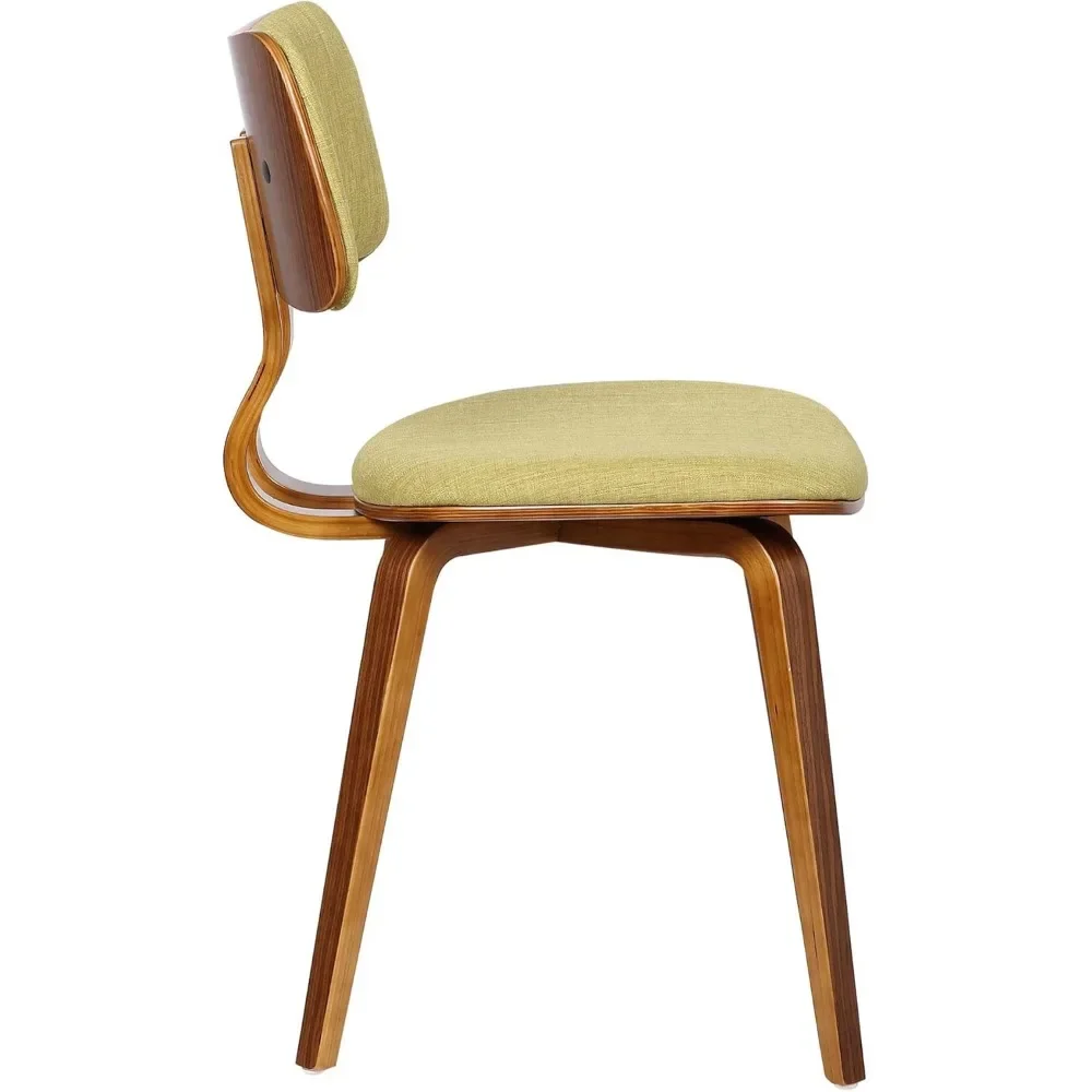 Современный обеденный стул середины века с обивкой из ткани и орехового дерева