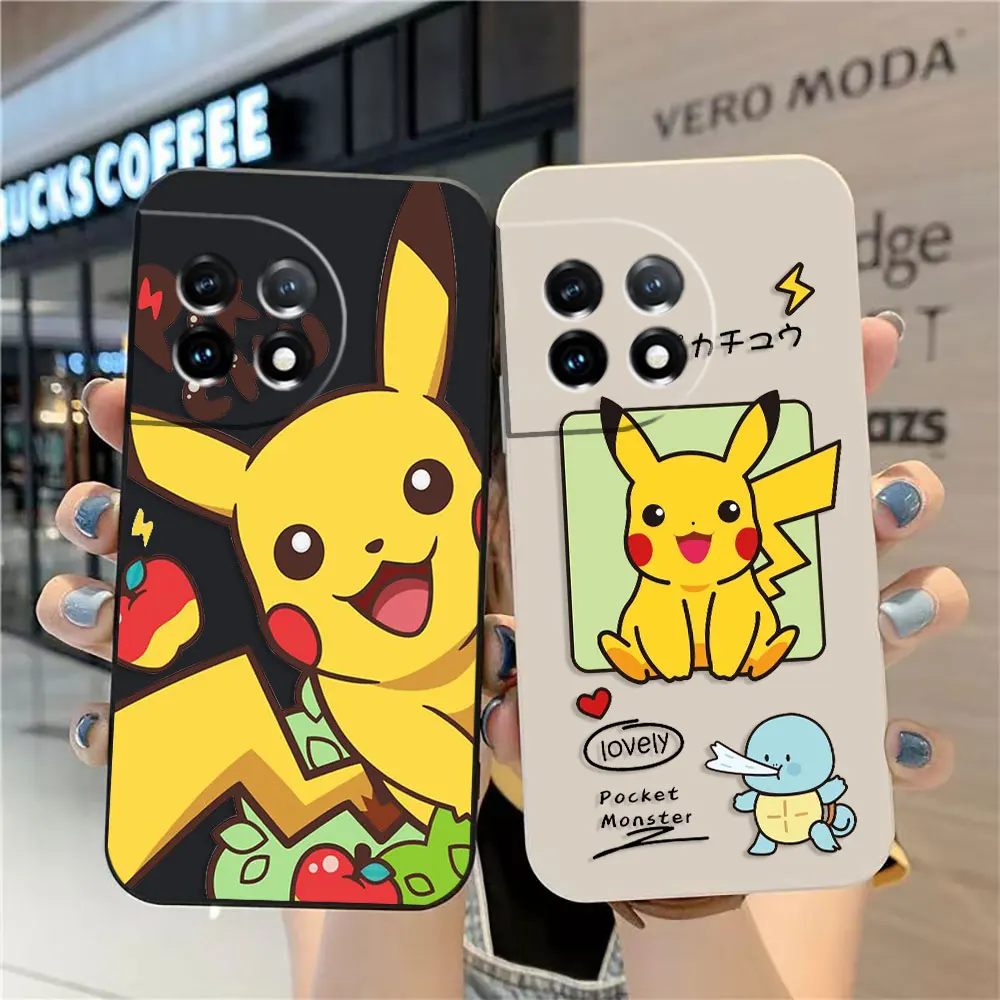 

Case For Oneplus 11 10 9 9R 9RT 8 8T 7 7T ACE 2 2V NORD CE 2 Lite Pro Colour Simple Liquid Case Cartoon p-Pokemon p-Pikachu