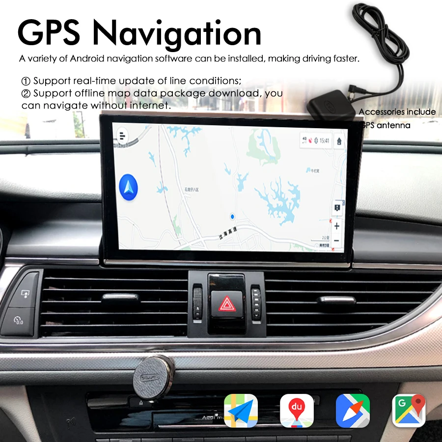 Автомобильный радиоприемник с телескопическим экраном 2Din Android 11 для Audi A6 A7 C7 2009-2017