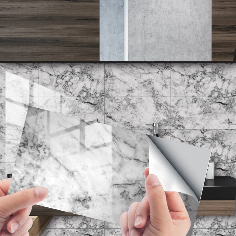 

[Home Decorations] Dls096 Cross-Border Imitation Marbling Crystal Film Tile Sticker Home Decoration Self-Adhesive Floor Stickers