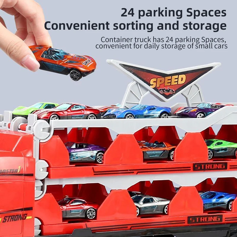 Большой грузовик с экстремальной гоночной дорожкой Детская катапульта и