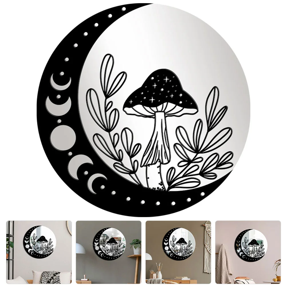 

Wall Sticker Mirror Decor Moon Decal Adhesive Phase Round Self Design Mirrorsstickers Children S Room