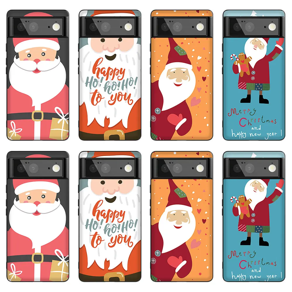 

Christmas Santa Claus Phone Case for Pixel 7 Pro 6a 6 6Pro 2 3 3a Soft TPU Cover for Google 4 4a 5 5a 5G XL Bumper Fundas