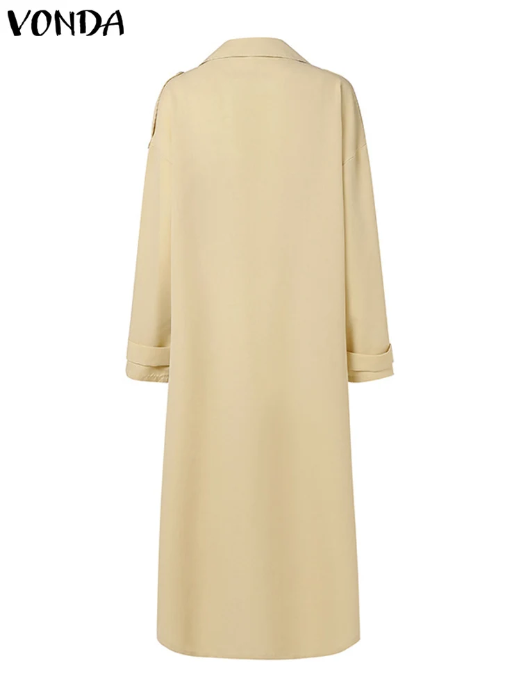 VONDA женский Тренч 2024 осенне-зимние повседневные пальто с длинными рукавами