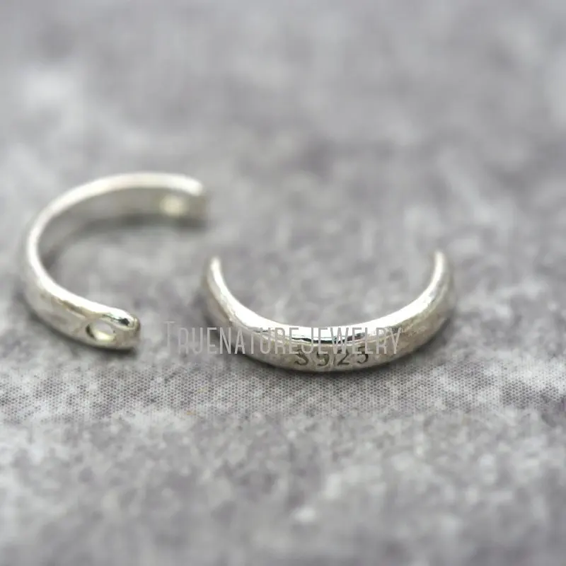 

Полукруглый разъем из серебра 925 пробы, 10x2 мм