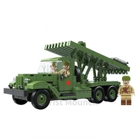 soviet military british katyusha rocket artillery vehicle tank assembled model building blocks childrens educational toy gift