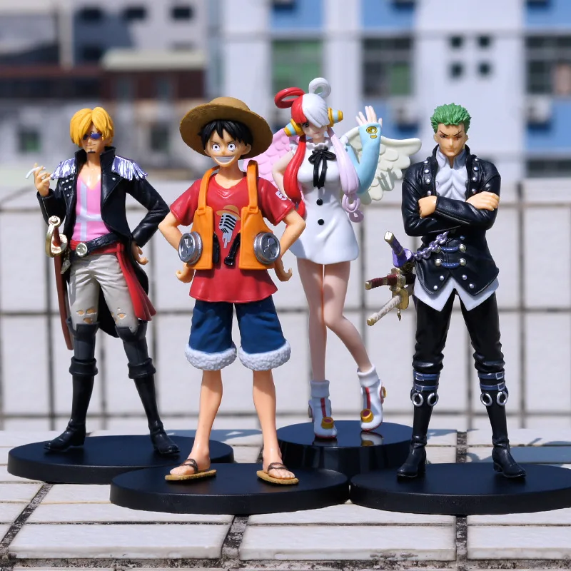 

Bandai Anime Original Banpresto One Piece DXF Film Red Monkey D Luffy UTA Shanks Roronoa Zoro Sanji Action Figures Model Toys