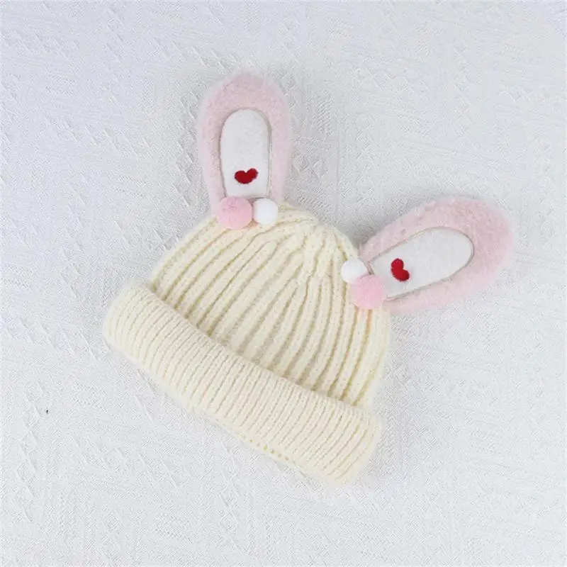 Children's Rabbit Ear Knitted Hat Girl Cartoon Cute Baby Autumn Winter Wool Hat Sports Hiking Riding Mountaineering Equipment