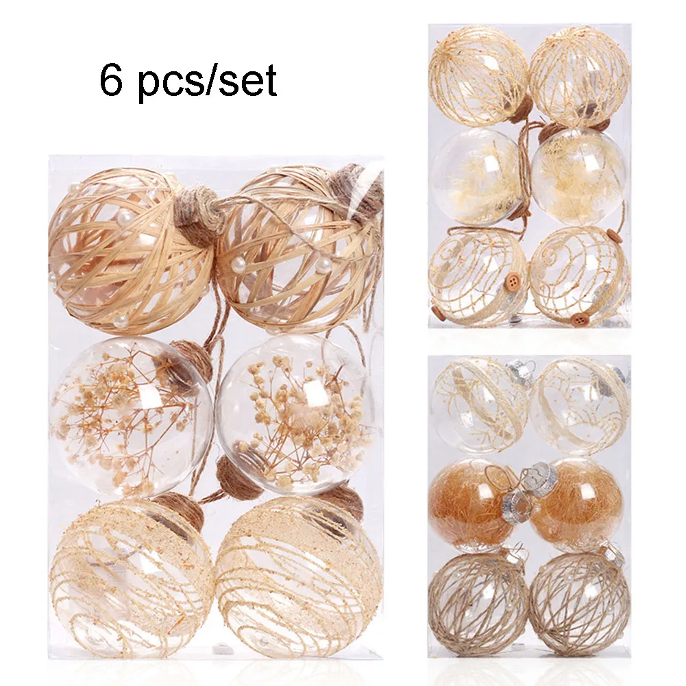 

6PCS 8cm Christmas Ball Ornaments Xmas Tree Hanging Pendants Holiday Wedding Home Party Christmas Decorations