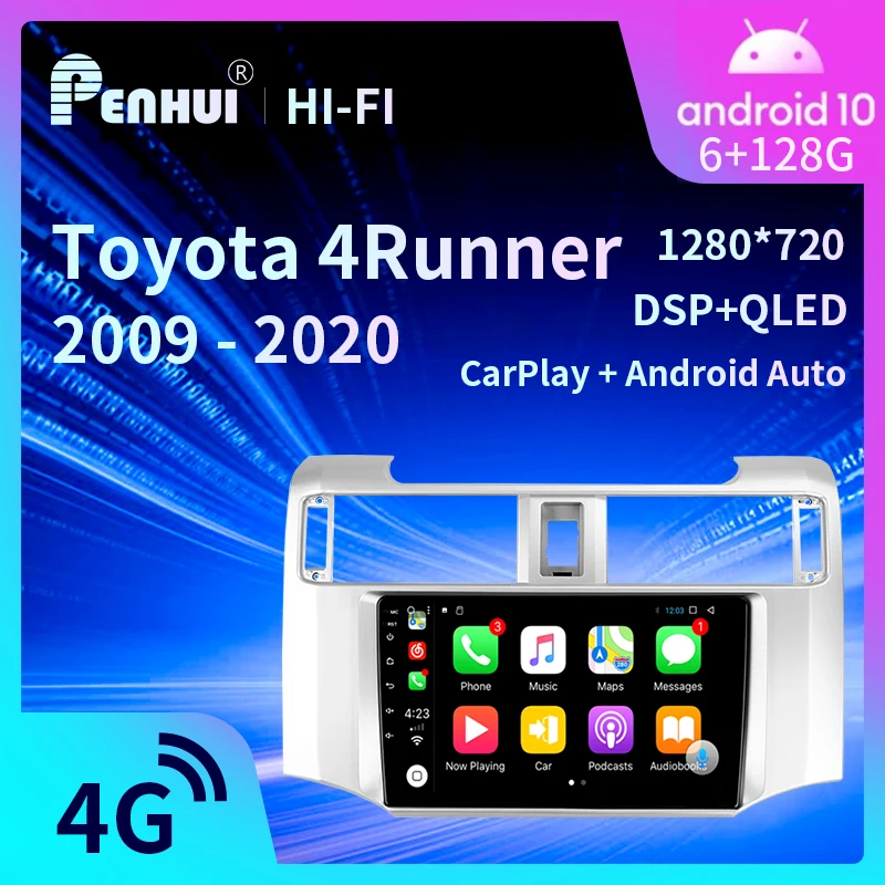 

Автомобильный DVD-плеер на Android для Toyota 4runner 2009-2020, автомобильное радио, мультимедийный видеоплеер, навигатор GPS, Android 10,0, двойной DIn