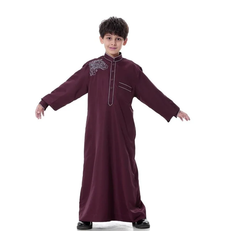 ИД мальчик детская абайя Дубай Кафтан Оман арабский Катар мусульманская детская одежда Caftan Рамадан одежда мусульманская одежда